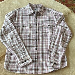 Obey Organic Plaid Button-Down Shirt — Mauve, Cream & Brown Accent